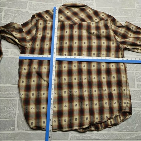 Lucky Brand Pearl Snap Shirt Adult XL Buffalo Plaid Southwest Button Up Western - Picture 4 of 6
